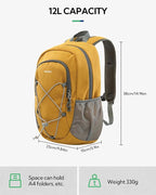WATERFLY 12L Small Hiking Backpack: Day Pack Lightweight Travel Bag Camping - Image 2