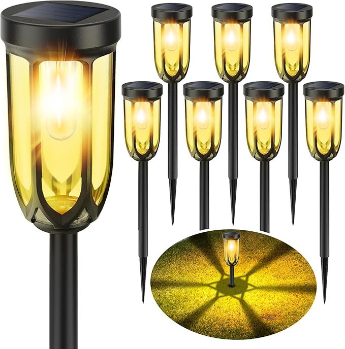 Barleit Solar Lights Outdoor 8 Pack, Solar Pathway Lights, Solar Lights Outdoor - Image 8
