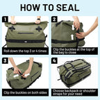 MIER Waterproof Duffel Bag Motorcycle Dry Bag Backpack Large Roll-Top Heavy - Image 6