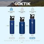 COKTIK 40oz Sports Water Bottle, Stainless Steel Water Bottle - Image 2