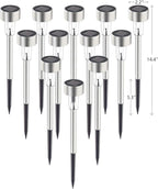 GIGALUMI Solar Pathway Lights, Stainless Steel IP44 Waterproof Auto On/Off - Image 5