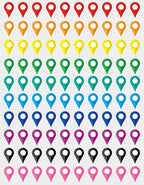 0.375x0.6 inch 100 PCS Map Location Position Stickers by Poskornwel