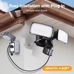 LUTEC 2 Pack 21W Plug in Motion Sensor Light Outdoor, Flood Lights Outdoor - Image 7