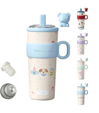 21oz Cute Bear Car Cup with Straw & Cap, Leak-Proof Portable Mug with Tea by Unknown
