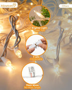 Minetom Clear Christmas Lights Set 100 Count 20 Feet Incandescent Bulb Mini - Image 7