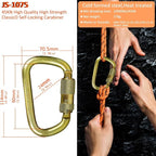 DEKABR Carabiner Heavy Duty, 45KN Twist Lock Steel Auto Locking Climbing - Image 2