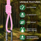 TECEUM Rope – 90 Feet x 1/4 Inch – Pink – Strong All-Purpose Utility Rope – - Image 4