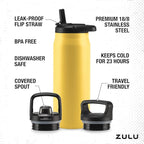 ZULU Base 32oz Stainless Steel Water Bottle - Image 4
