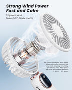 coldSky Portable Handheld Fan, 4000mAh Battery Operated 3 in 1 Multifunction - Image 7