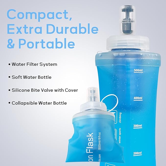 500ml Soft Flask Water Bottle, Collapsible Water Bottle - Image 3