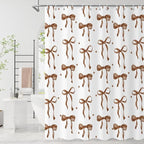 Brown Bow Shower Curtain by Caheansi