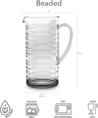 Beaded 95 oz Durable Acrylic Pitcher - Image 3
