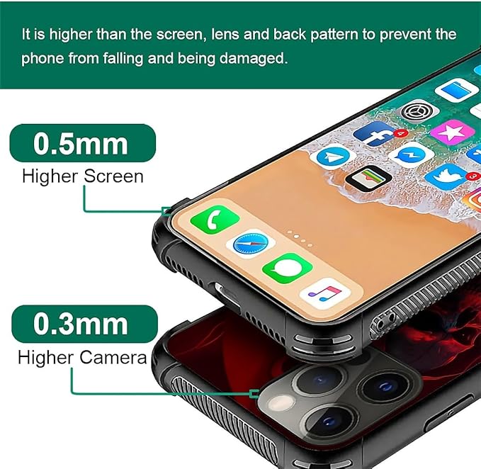 for iPhone 11 Pro Max Case, Gestures Funny Skull Pattern Graphic Design Girl - Image 5