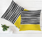 Swono Abstract Black Yellow Home Decorative Throw Pillows Covers 18"X18" Set of - Image 5