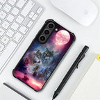 for Samsung Galaxy S23 Plus Case, Star Two Wolfs Howling Pattern Graphic Design - Image 7