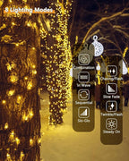 Upgrade 2Pack 500LED Solar String Lights Outdoor Waterproof, 180FT Solar Lights - Image 8