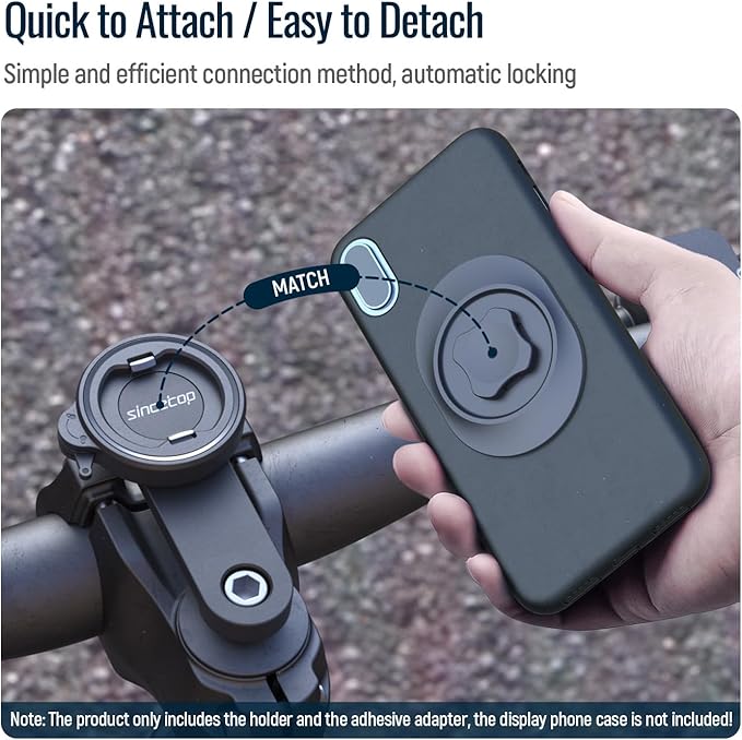 sincetop Universal Bike Phone Mount, Aluminum Stem Cap Phone Holder - Image 2