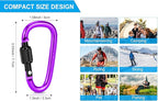 10 Pack Aluminum D Ring Key Rings Hiking Clips Locking Carabiner - Image 3
