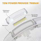 LUTEC 2 Pack 72W 7500LM LED Security Lights Motion Sensor Light Outdoor - Image 6