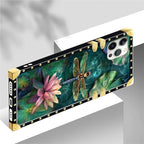 Compatible with iPhone 12 Case, Colourful Dragonfly Pink Lily Pads Luxury - Image 4