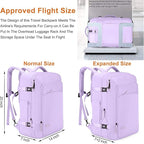 Lumesner Carry on Travel Backpacks, Extra Large 40L Flight Approved Bag - Image 2