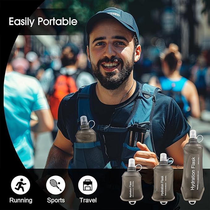 WILDREEDS 250ml Soft Flask, TPU Collapsible Soft Water Bottle - Image 4