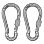 304 Stainless Steel Carabiners -4.7 inch Heavy Duty, Durable & Rust-Free Clips by Outmate