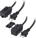 Cable Matters 2-Pack 16 AWG 2 Prong Extension Cord 10 ft, 13A 3-Outlet by CableMatters