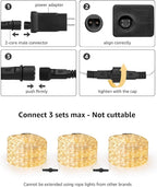 LE 33ft 240 LED Rope Lights Outdoor 24 Volts, 3/8 inch Clear Tube, Upgraded - Image 3