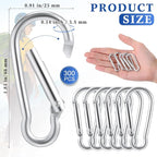 Yaocom 300 Pcs 2" Carabiner Bulk Small Carabiner Clip - Image 2