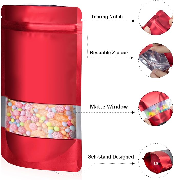 3.5"x5" 120pcs Mylar Bags for Food Storage, Smell Proof Bag - Image 3