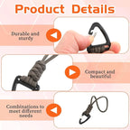 3PCS Paracord Keychain Carabiner, Braided Lanyard Key Chain Men/Women Triangle - Image 3