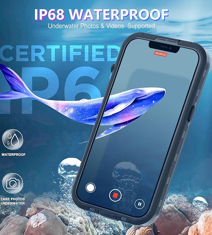Design for iPhone 14 Plus Case Waterproof, Full Body Underwater Dustproof - Image 6
