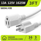 16/3 White Extension Cord 3 FT, Indoor Extension Cord - Image 2