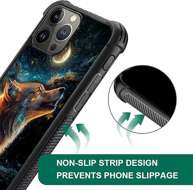 for iPhone 16 Pro Max Case, Star Cave Hungry Wolf Pattern Graphic Design Girl - Image 3