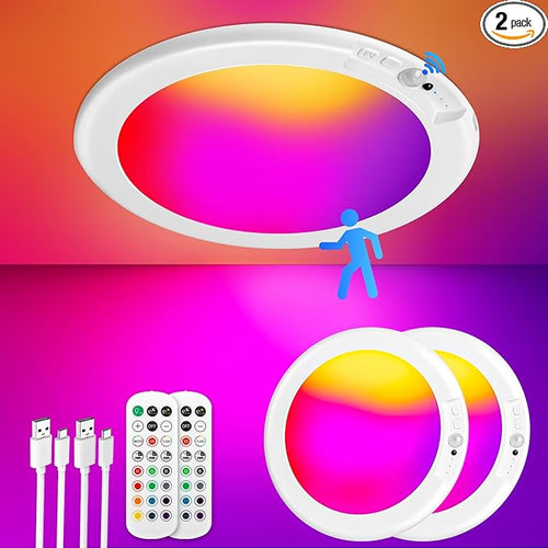 2 Pack Rechargeable Motion Sensor Ceiling Light by TheBairthTheBest