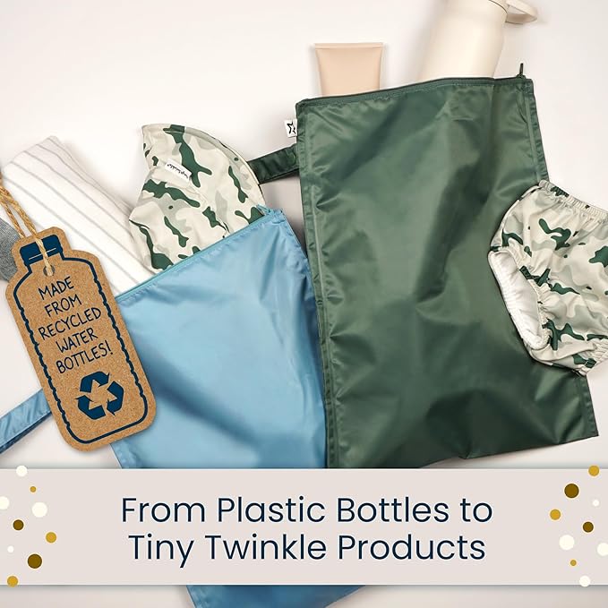 Tiny Twinkle Mess Proof Wet Bags | 2-Pack Reusable Waterproof Wet Bags - Image 10