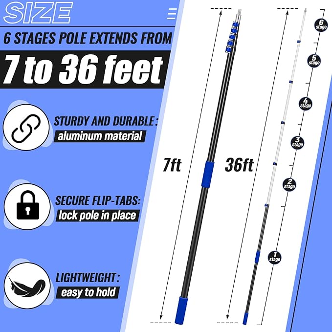 7-36 ft Telescopic Extension Pole - Image 2