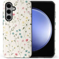 for Samsung Galaxy S24 Plus Case, HL2 Beige Flower Branch Hybrid 2 Layer Hard by Unknown