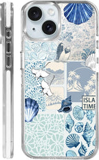 Case for iPhone 14 Plus/15 Plus, Sea Life Ocean Waves Seashell Collage Phone by Toulas