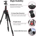 Professional Tripod for Camera, Victiv 81 inch Aluminium Compact Travel Camera - Image 7
