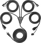 Eversimpleinc Black 1 to 4 Splitter Extension Cord, 3 Prong Plug by EversimpleInc
