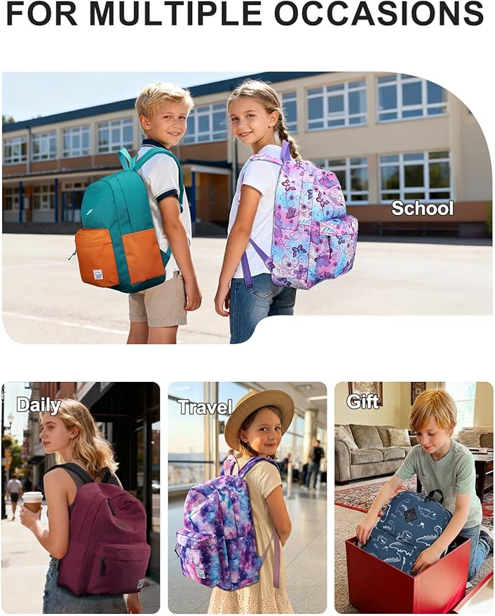 VASCHY Backpack for School, Lightweight Water Resistant Bookbag Schoolbag - Image 7