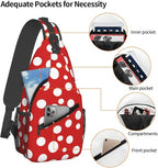 Mushroom Dots Sling Bag For Women Men Fashion Backpack Crossbody Red Mushroom - Image 4