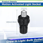 Hortsun 3 Pcs Motion Sensor Light Socket Smart Screw in Light Bulb Outlet - Image 2