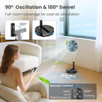 TriPole Portable Standing Fan, 8000mAh Rechargeable Oscillating Fan - Image 5