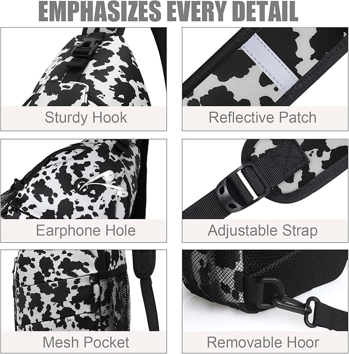 Pritent Crossbody Bags for Women Men Trendy Sling Bag Backpack Casual Chest Bag - Image 5