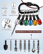 katerk 6pcs 1/4 inch Hex Shank Aluminum Alloy Screwdriver Bits Holder 4 Sets - Image 2