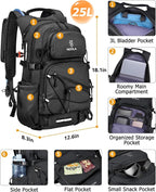 NOOLA Hydration Backpack with 3L Water Bladder, 22L / 25L Water Backpack - Image 3