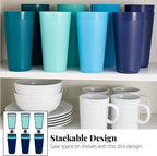 US Acrylic Newport 32 ounce Unbreakable Plastic Stackable Iced-Tea Tumblers in - Image 6